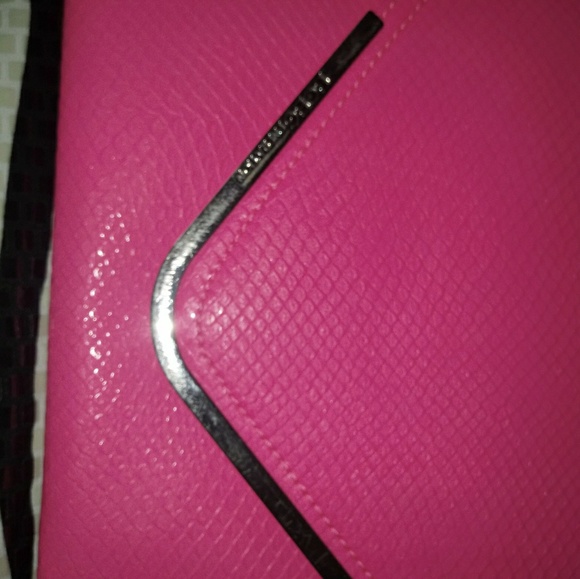 BCBGeneration Hot Pink Snake Print Clutch - Picture 6 of 8